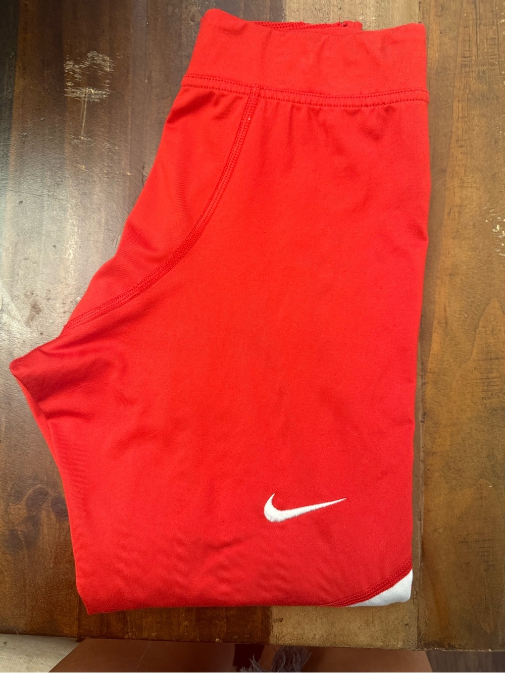Nike Red Leggings with White Swoosh